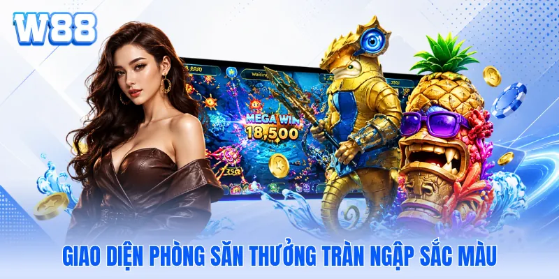 Giao diện phòng săn thưởng tràn ngập sắc màu