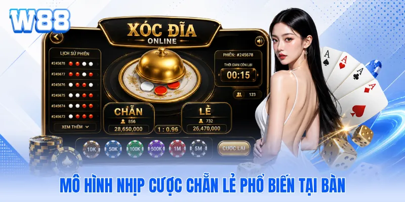 Mô hình nhịp cược chẵn lẻ phổ biến tại bàn