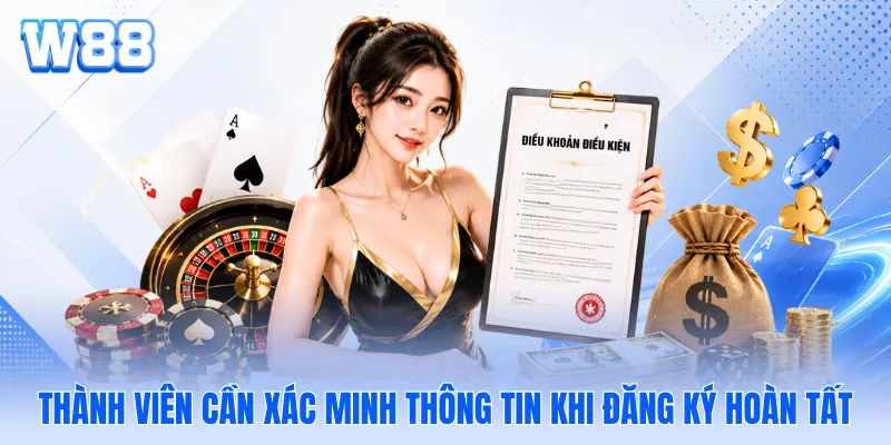 Thành viên cần xác minh thông tin khi đăng ký hoàn tất